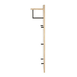 Avis Pegane Garderobe murale, Patère murale en bois coloris chêne et métal noir -longueur 30 x profondeur 20 x hauteur 100 cm