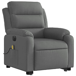 Avis Maison Chic Fauteuil Relax pour salon, Fauteuil inclinable de massage électrique Gris foncé Tissu -GKD84711