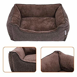 Avis Feandrea Lit pour Chien Panier pour Chien Revêtement en Tissu Style Ours en Peluche Déhoussable et Lavable en Machine Marron 75 x 58 x 22 cm PGW10CC