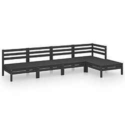 Maison Chic Salon de jardin 5 pcs - Table et chaises d'extérieur - Mobilier/Meubles de jardin Moderne Bois de pin massif Noir -MN53261