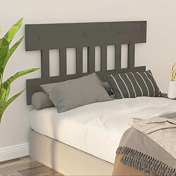 Maison Chic Tête de lit scandinave,Meuble de chambre Gris 153,5x3x81 cm Bois massif de pin -MN29838 pas cher