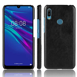 Wewoo Coque Antichoc Litchi Texture PC + Housse de protection en PU pour Huawei Y6 2019 Noir