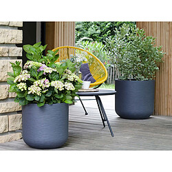 Pot de fleurs rond en plastique Graphit Up anthracite - Ø 40 cm - Eda