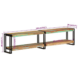 vidaXL Meuble TV 180x30x40 cm bois massif de récupération pas cher