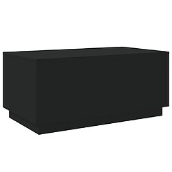 Avis Maison Chic Table basse pour salon | Table à café avec lumières LED noir 90x50x40 cm -GKD55781