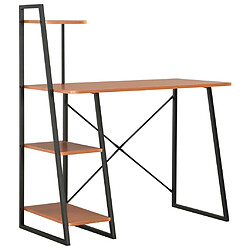 vidaXL Bureau avec étagère Noir et marron 102x50x117 cm