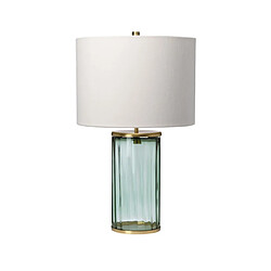 Elstead Lighting Lampe de table Reno Verre,Acier,Faux Soie Laiton vieilli, verrerie verte