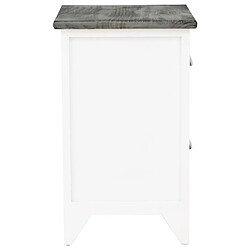 Acheter vidaXL Table de chevet Gris et blanc 38x28x45 cm Bois de Paulownia