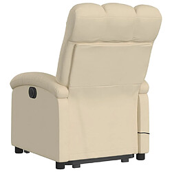 Acheter vidaXL Fauteuil inclinable de massage électrique Crème Tissu