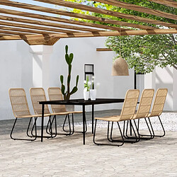 vidaXL Ensemble à manger de jardin 7 pcs Chêne