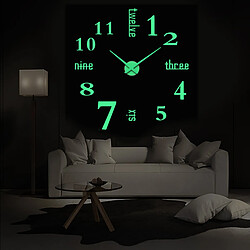 Horloge Lumineuse Murale Bricolage Autocollant 3d Moderne Maison Bar Décor Montre B