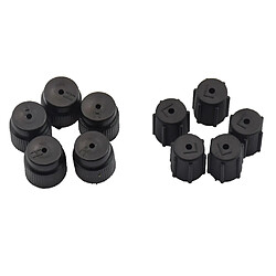 10 Pcs Shrader Valve Retrofit R12 R134A AC Système Capuchon 13mm/16mm de Voiture Noir