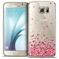 Acheter Caseink Coque Housse Etui Samsung Galaxy S6 [Crystal HD Collection Sweetie Design Heart Flakes - Rigide - Ultra Fin - Imprimé en France]