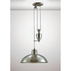 Luminaire Center Suspension Wellington Nickel satiné 1 ampoule 112cm