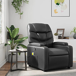 vidaXL Fauteuil de massage inclinable Noir Similicuir