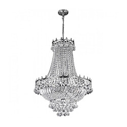 Searchlight Grand Chandelier Versailles Cristal Chrome 9 ampoules 74cm