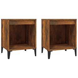 Maison Chic Lot de 2 Tables de chevet - Tables de Nuit Chêne fumé 40x35x50 cm