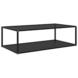 vidaXL Table basse Noir 120x60x35 cm Verre trempé