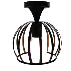 Stoex Retro Plafonnier Vintage Industrielle en Métal Cage Fer Noir, Suspension luminaire pour Salon Chambre Café Bar Restaurent Salle à Manger