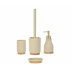 Brosse de salle de wc Alexandra House Living Beige Doré Polyrésine 10 x 37 x 10 cm