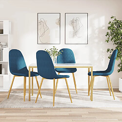 vidaXL Chaises à manger lot de 4 Bleu Velours 