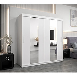 Abiks Meble Armoire Pole à portes coulissantes 200/200/62 2 portes (blanc/blanc)