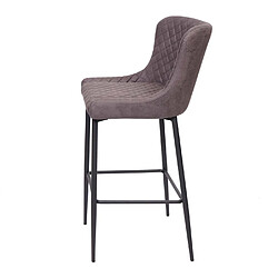 Acheter Decoshop26 Tabouret de bar chaise haute de comptoir en tissu gris foncé design rétro cadre en métal 04_0001243