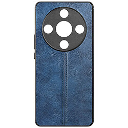 Avizar Coque pour Honor Magic 6 Lite 5G Bi-matière Aspect Cuir Cowhide Cover Bleu Nuit