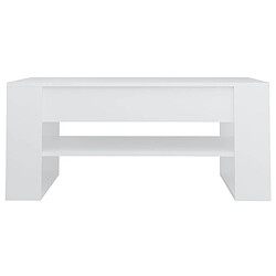 Avis Maison Chic Table basse,Table Console Table d'appoint, Table pour salon Blanc 102x55x45 cm Bois d'ingénierie -MN14592