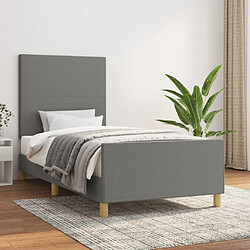 Maison Chic Lit adulte - Cadre Structure de lit avec tête de lit Contemporain Gris foncé 80x200 cm Tissu -MN86144