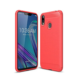 Wewoo Coque en TPU antichoc fibre de carbone texture brossée pour ASUS ZenFone Max (M2) (Rouge)