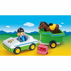 Playmobil® 1.2.3 - Cavalière avec voiture et remorque