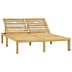 Maison Chic Chaise longue double et coussins | Bain de soleil Relax | Transat crème Bois de pin imprégné -GKD53638