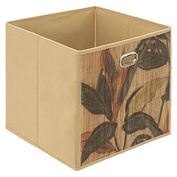 Five Simply Smart Boîte de rangement imprimé tropical en bambou et tissu Palawan - Marron et noir