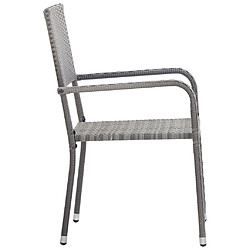 Acheter Salle à manger de jardin 3 pcs,Table et chaise à dîner Résine tressée Gris -MN51244