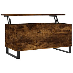 vidaXL Table basse Chêne fumé 90x44,5x45 cm Bois d'ingénierie