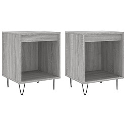 Maison Chic Lot de 2 Tables de chevet - Tables de Nuit sonoma gris 40x35x50 cm bois ingénierie