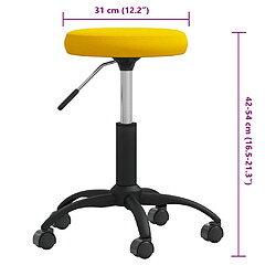 vidaXL Tabouret de massage Velours Jaune moutarde pas cher