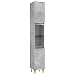 Maison Chic Armoire de salle de bain,Meuble de rangement,Meuble haut gris béton 30x30x190 cm -GKD820452