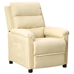 vidaXL Fauteuil inclinable Crème Tissu