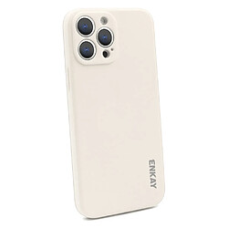 Enkay Coque en silicone anti-chute, antichoc, de couleur unie beige pour votre Apple iPhone 13 Pro 6.1 pouces