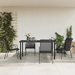 vidaXL Ensemble à manger de jardin 5 pcs noir textilène et acier