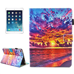 Wewoo Housse Étui pour iPad 9.7 pouces 2017 / Air / Air 2 Universel Coucher de Soleil Paysage Motif Horizontal Flip En Cuir de protection avec Titulaire et Fentes cartes