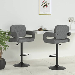 vidaXL Tabourets de bar lot de 2 gris clair tissu