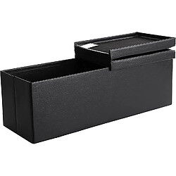 Helloshop26 Coffre de rangement couvercle pliable par 2 côtés banc de rangement capacité 120 litres noir 12_0000224