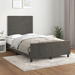 Maison Chic Lit adulte - Cadre Structure de lit avec tête de lit Contemporain Gris foncé 120x200 cm Velours -MN48038