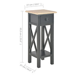 vidaXL Table d'appoint Noir 27 x 27 x 65,5 cm Bois pas cher