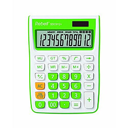 Avis REBELL Calculatrice de re-Calculatrice sdc912gr sdc912, 12 chiffres pour le bureau et la maison, Dual Fonctionnement, vert