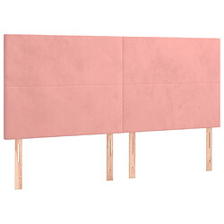 Acheter Maison Chic Tête de lit scandinave à LED,meuble de chambre Rose 200x5x118/128 cm Velours -MN81575