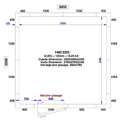 Chambre Froide et Congélateur L3000 mm - Combisteel